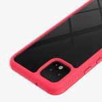 Wholesale Google Pixel 4 Clear Dual Defense Hybrid Case (Red)